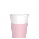 8 cups Rose Gold Birthday paper 250 ml