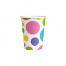8 cups of Rainbow Dots paper 250 ml