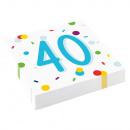 20 napkins Confetti Birthday 40 33 x 33 cm