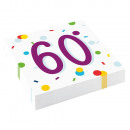 20 napkins Confetti Birthday 60 33 x 33 cm