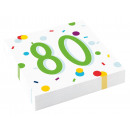 20 napkins Confetti Birthday 80 33 x 33 cm