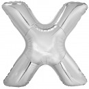 Big letter X silver foil balloon N34 pack