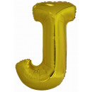 Capital letter J gold foil balloon N34 wrapped