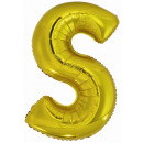 Capital letter S gold foil balloon N34 wrapped