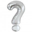 Big letter ? Silver foil balloon N34 pack