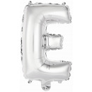 Mini letter E wrapped in silver foil balloon N16