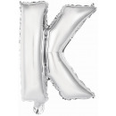 Wrapped mini letter K silver foil balloon N16