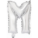 Mini letter M wrapped in silver foil balloon N16