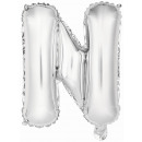 Mini letter N wrapped in silver foil balloon N16