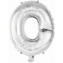 Mini letter O wrapped in silver foil balloon N16