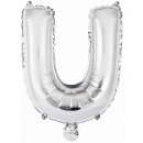 Mini letter U wrapped in silver foil balloon N16