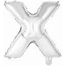 Wrapped mini letter X silver foil balloon N16