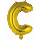 Mini Letter C Gold Foil Balloon N16 wrapped 34