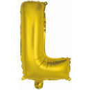 Mini Letter L Gold Foil Balloon N16 Wrapped 34