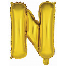 Mini Letter N Gold Foil Balloon N16 wrapped 34