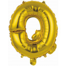 Mini Letter Q Gold Foil Balloon N16 wrapped 34