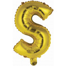 Mini Letter S Gold Foil Balloon N16 wrapped 34