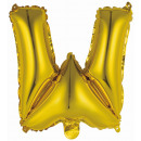 Mini Letter W Gold Foil Balloon N16 Wrapped 34