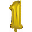 Mini number 1 gold foil balloon N16 packed 35 cm