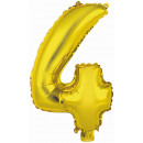 Mini number 4 gold foil balloon N16 packed 35 cm