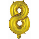 Mini number 8 gold foil balloon N16 packed 35 cm