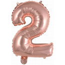 Mini number 2 rose gold foil balloon N16 packed 35
