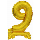 Mini number 9 with stand gold foil balloon N16 ver