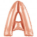 Large number A rose gold foil balloon N34 wrapped 