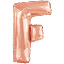 Large number F rose gold foil balloon N34 packaged