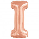 Large number I rose gold foil balloon N34 packaged