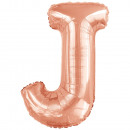 Large number J rose gold foil balloon N34 packaged