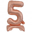 Mini number 5 with base rose gold foil balloon N16