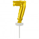 Micro Size Number 7 Gold Wrapped Foil Balloon N6