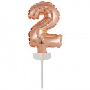 Micro Size Number 2 Rose Gold Foil Balloon N6 pack