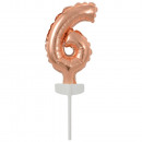 Micro Size Number 6 Rose Gold Foil Balloon N6 pack