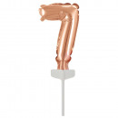 Micro Size Number 7 Rose Gold Foil Balloon N6 pack