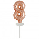 Micro Size Number 8 Rose Gold Foil Balloon N6 pack
