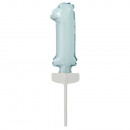 Micro Size number 1 pastel blue foil balloon N6 pa
