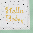 16 Hello Baby napkins 33 x 33 cm