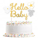 Cake decoration Hello Baby paper