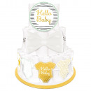 Diaper cake decoration set Hello Baby 4 pieces