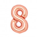 Medium Number 8 Rose Gold Wrapped Foil Balloon N26