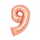 Medium Number 9 Rose Gold Wrapped Foil Balloon N26