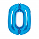 Medium Number 0 Blue Foil Balloon N26 Packed 63 cm