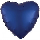 Standard Silk Luster Navy Blue Foil Balloon Heart 
