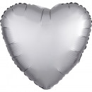 Standard Silk Luster Silver Foil Balloon Heart C16