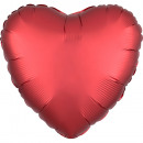 Standard Silk Luster Dark Red Foil Balloon Heart C