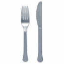 Cutlery plastic graphite 24 pieces