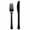Cutlery plastic charcoal 24 pieces