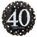 Normál holografikus csillogó születésnapi 40 fólia